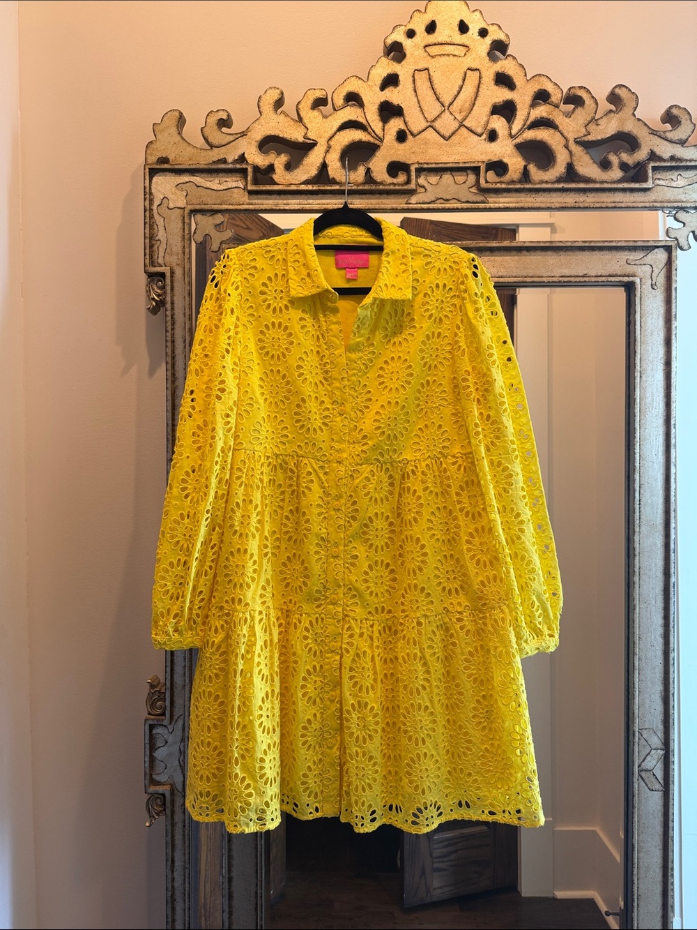Lilly Pulitzer Yellow Eyelet Button-Front Women’s Dress